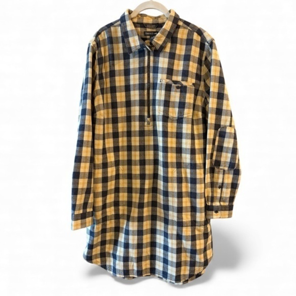NWT TOAD&CO bodie quarter zip long sleeve Shirt /Dress in barley Size Large